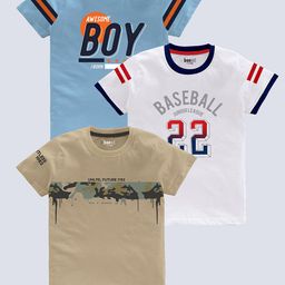 BAESD Boys Pack Of 3 Printed Pure Cotton T-shirts-image-80
