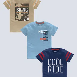 BAESD Boys pack Of 3 Typography Printed Cotton T-shirt-picture-38