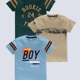 BAESD Boys Pack Of 3 Printed Cotton T-shirt-image-57