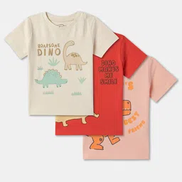 R&B Boys Pack of 3 Round Neck Short Sleeves Typography Printed Cotton T-shirt-picture-4