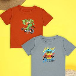 Cutiekins Boys Pack Of 2 Graphic Printed Round Neck T-shirt-22
