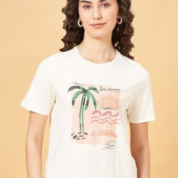 People Off White Graphic Printed Cotton Relaxed Fit T-shirt-image-5