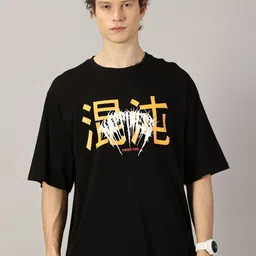 THE HOLLANDER Men Typography Printed Round Neck Cotton Oversized T-Shirt-image-71