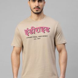 Royal Enfield Round Neck Short Sleeves Typography Printed T-shirt-image-69