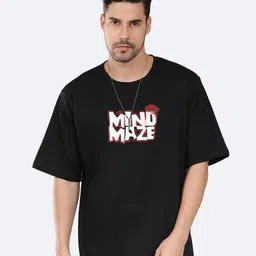 Mad Over Print Typography Printed Oversized Cotton T-shirt-image-94