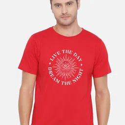 FFLIRTYGO Men Red Typography Printed T-shirt-image-4