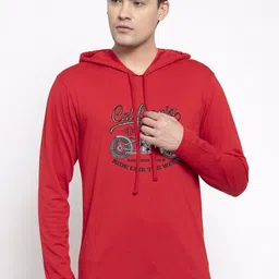 Friskers Men Red Printed Cotton T-shirt-image-54