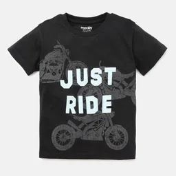 mackly Boys Black & White Printed T-shirt-image-60
