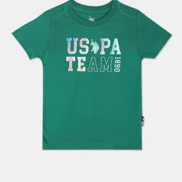 U.S. Polo Assn. Kids Boys Typography Printed Pure Cotton T-shirt-image-99