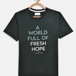 Octave Boys Green Typography Printed T-shirt-image-57