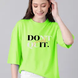 Kotty Typography Printed Drop-Shoulder Sleeves T-shirt-image-13