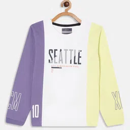 Octave Boys White & Purple Typography Printed T-shirt-image-96