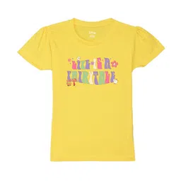Wear Your Mind Girls Typography Printed Puffed Sleeves Pure Cotton T-Shirt-image-64