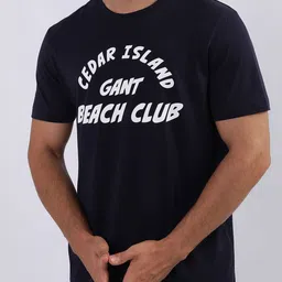 GANT Typography Printed Cotton T-shirt-image-7