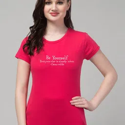 Trend Level Typography Printed Round Neck Pure Cotton T-shirt-picture-31