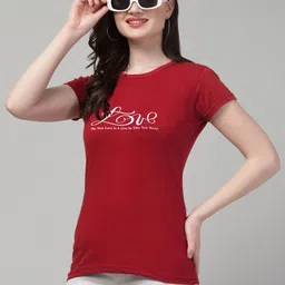 Trend Level Round Neck Short Sleeves Typography Printed Cotton T-shirt-image-47