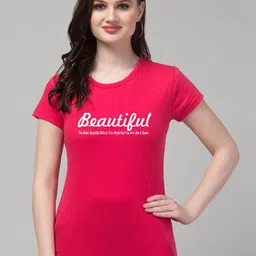 Trend Level Typography Printed Round Neck Pure Cotton T-shirt-51