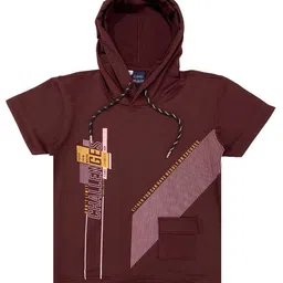 CAVIO Boys Maroon Printed T-shirt-image-13