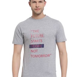 PROTEENS Men Grey & Red Typography Printed T-shirt-16