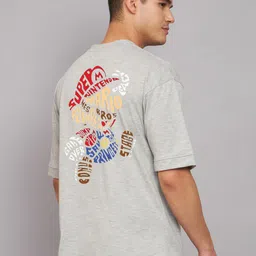 Imsa Moda Typography Printed Round Neck Drop-Shoulder Sleeves Cotton Oversized T-shirt-picture-15