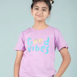 TWEENY MINI Girls Typography Printed Round Neck T-shirt-picture-37