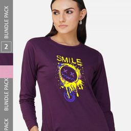 CHOZI Pack Of 2 Graphic Printed Cotton T-shirt-picture-40