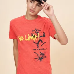 Coolsters by Pantaloons Boys Round Neck Typography Printed Cotton Regular Fit T-shirt-image-65