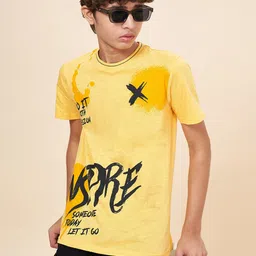 Coolsters by Pantaloons Boys Round Neck Typography Printed Cotton Regular Fit T-shirt-image-64