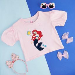 Pantaloons Junior Girls Graphic Disney Princess Printed Cotton T-Shirt-image-32