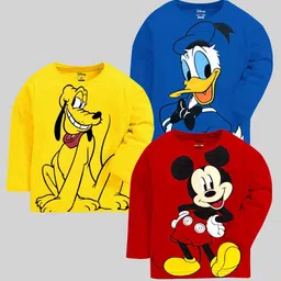 KUCHIPOO Kids Pack Of 3 Mickey & Friends Printed T-shirt-51