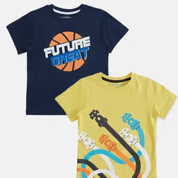 Pantaloons Junior Boys Pack of 2 Printed Round Neck Cotton T-shirt-picture-2