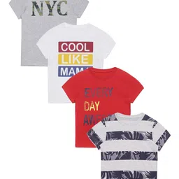 PLUM TREE Boys Multicoloured Pack of 4 Printed T-shirts-picture-9