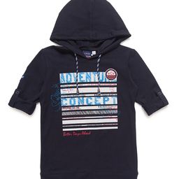 CAVIO Boys Navy Blue Printed Hooded T-shirt-image-32