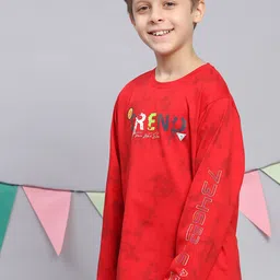 Monte Carlo Boys Typography Printed Regular Fit Pure Cotton Casual T-shirt-image-19