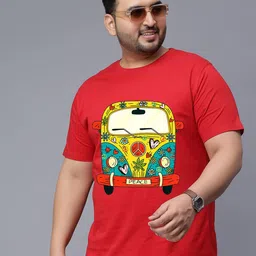 Toodle Plus Unisex Plus Size Graphic Printed Cotton T-shirt-image-75