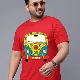 Toodle Plus Plus Size Unisex Typography Printed Cotton T-Shirt-image-4