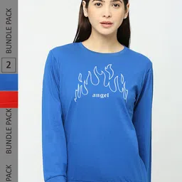 STATUS MANTRA Pack Of 2 Typography Printed Round Neck Cotton T-Shirt-image-55