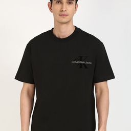 Calvin Klein Jeans Men Typography Printed Round Neck Cotton T-shirt-image-92