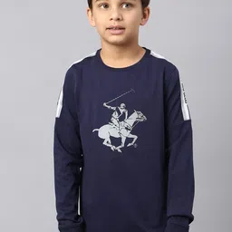 Beverly Hills Polo Club Boys Graphic Printed Round Neck Pure Cotton T-shirt-picture-45