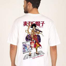 PRONK Thunder Luffy Printed Pure Cotton Oversized T-Shirt-image-74