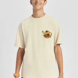 VEIRDO Boys Drop-Shoulder Sleeves Pure Cotton Applique T-shirt-image-77