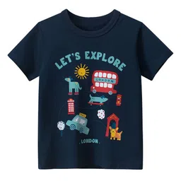 LULU & SKY Boys Printed Organic Cotton Applique T-shirt-image-99