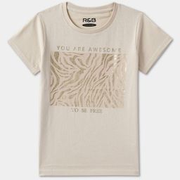 R&B Girls Graphic Printed Round Neck Cotton T-shirt-picture-31