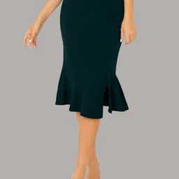 ADDYVERO Women Green Solid Trumpet Flared  Skirts-picture-30