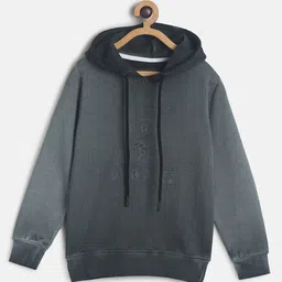 TALES & STORIES Boys Black Solid Hooded Pullover-image-30
