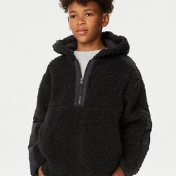 Marks & Spencer Boys Half Zipper Hooded Pullover Sweatshirt-picture-15