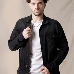 WROGN Spread Collar Denim Truckers Jacket-image-5