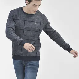 Crimsoune Club Checked Round Neck Sweatshirt-image-20