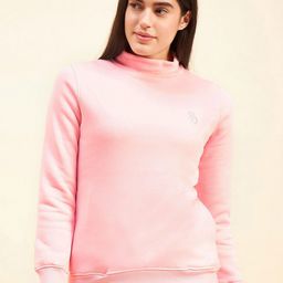 Sweet Dreams Pink High Neck Fleece Pullover Sweatshirt-image-31