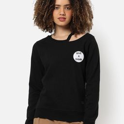 Campus Sutra Women Black Sweatshirt-image-12